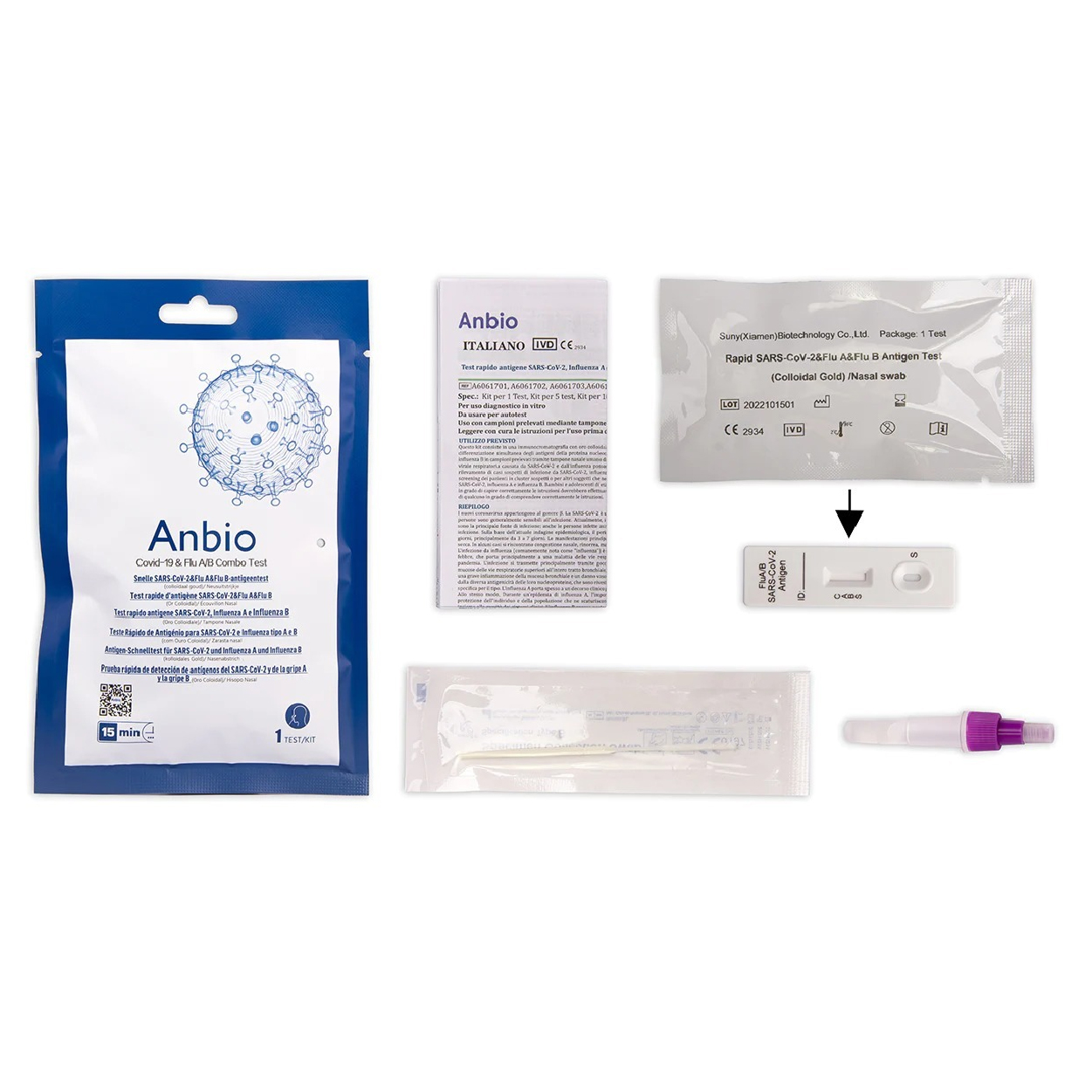 Test COVID Anbio COVID - GRIPE de antígenos - Nasal
