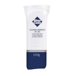 Algodón Hidrófilo Blanco en Zig Zag