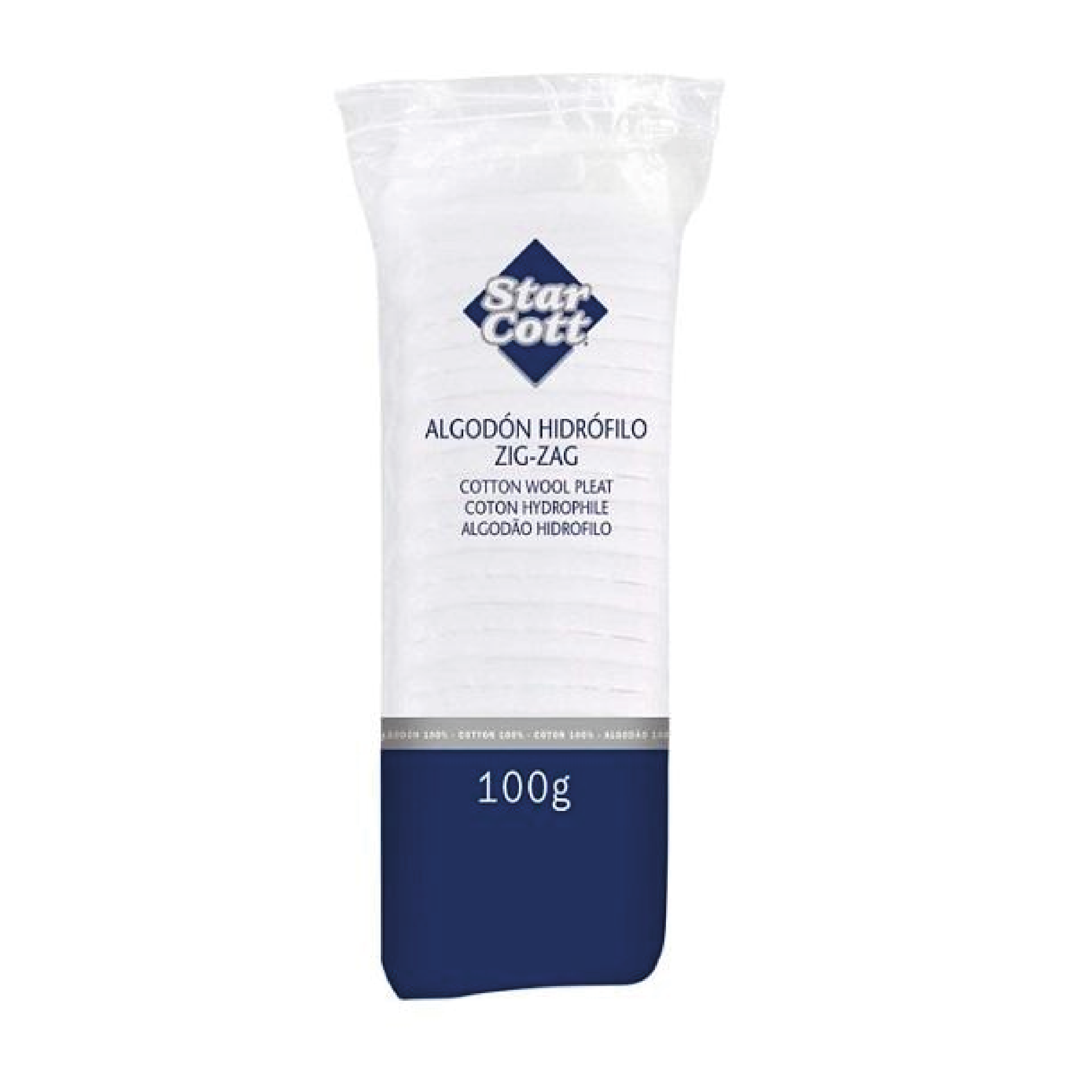 Algodón Hidrófilo Blanco en Zig Zag