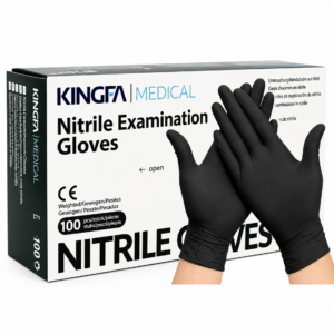 GUANTES DE NITRILO SIN POLVO | COLOR NEGRO |  TALLES: S, M, L, XL